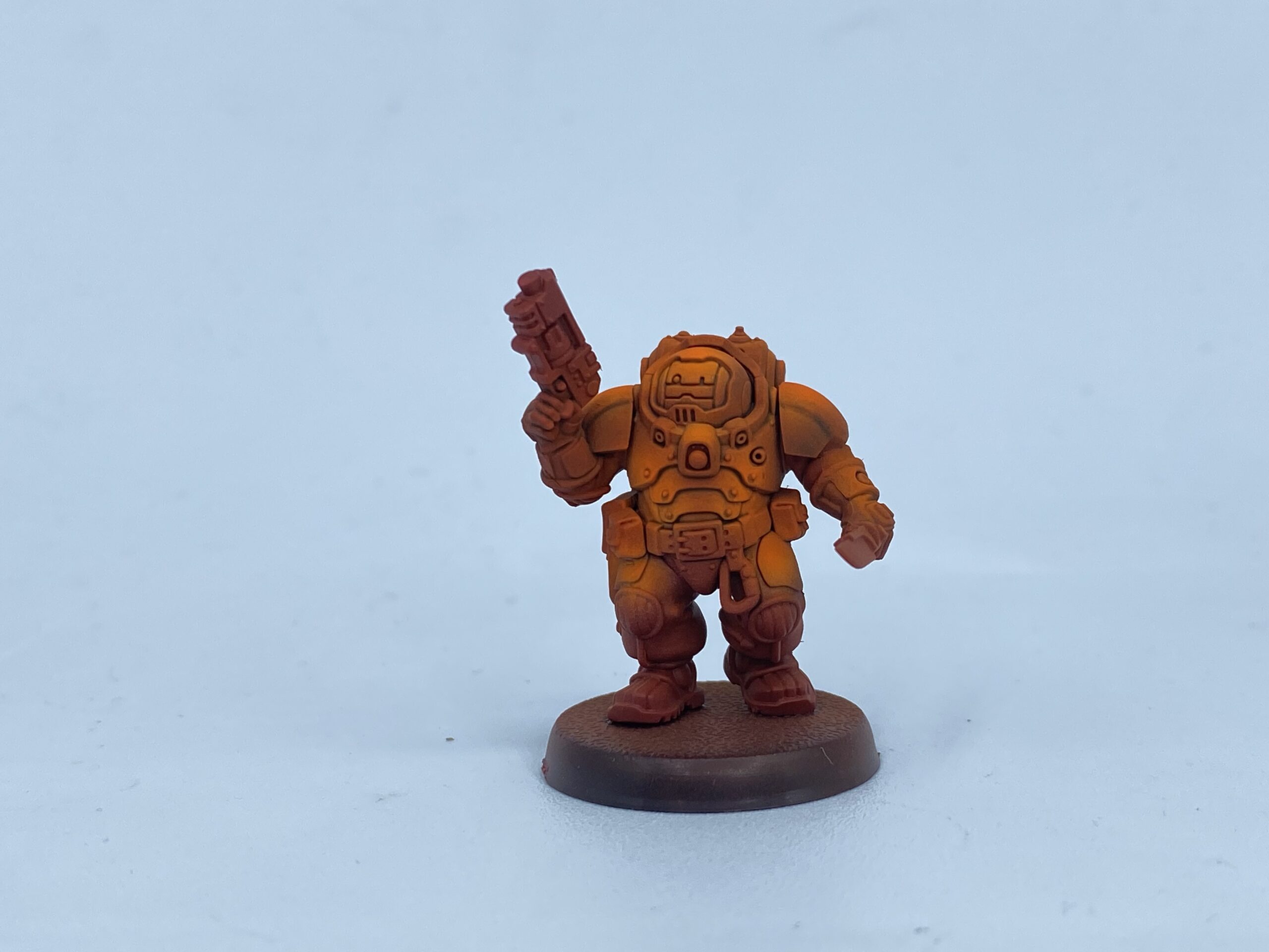How to paint a battle damaged orange armor Votann 40k
