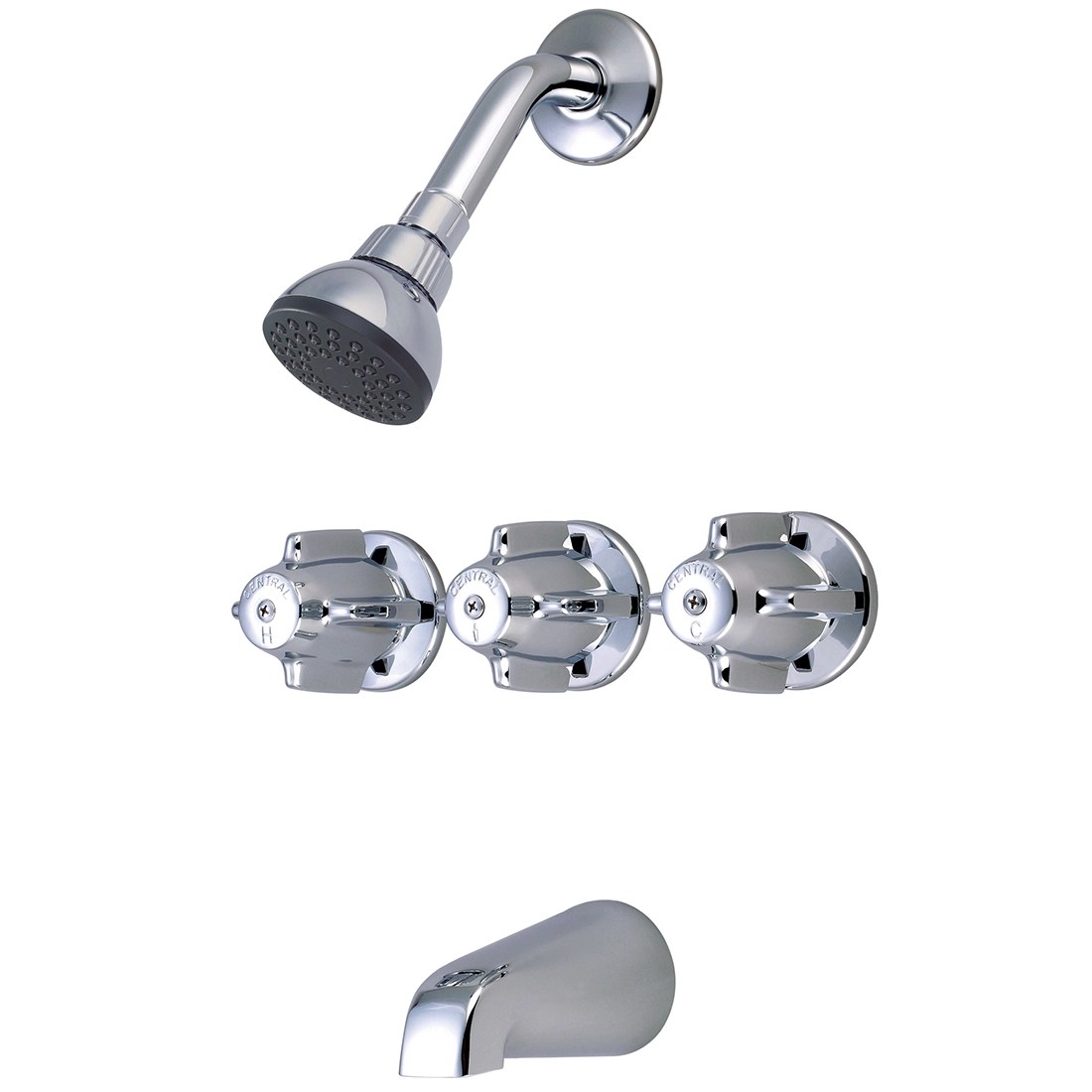 Central Brass Three Handle Tub & Shower Set