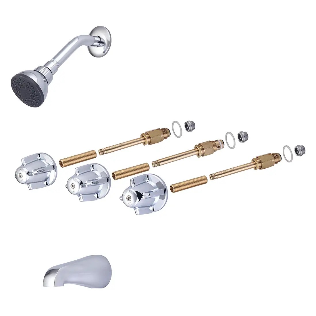 Central Brass Three Handle Tub And Shower Replacement Trim Kit