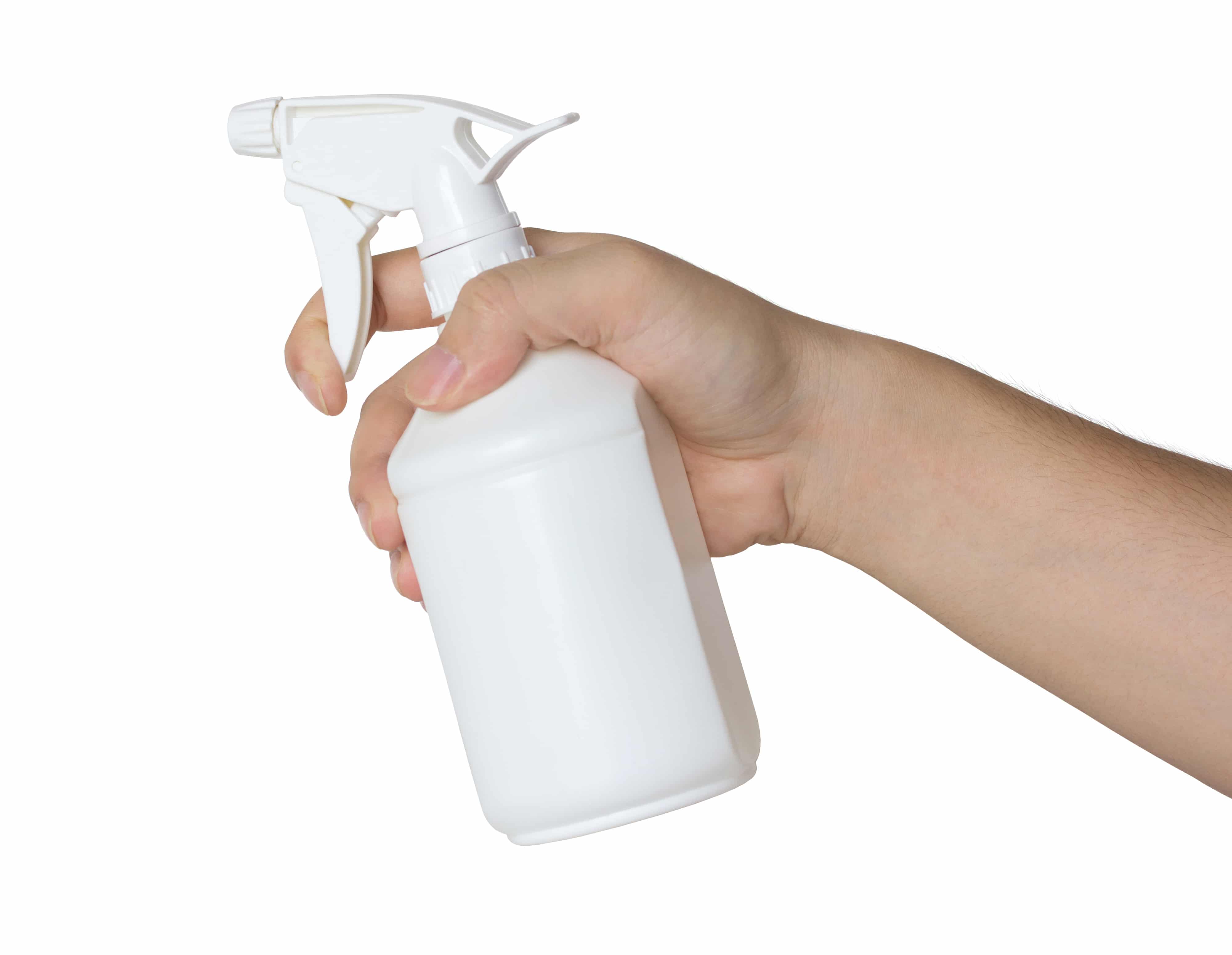 hand holding a spray bottle isolated on white Pioneer Packaging