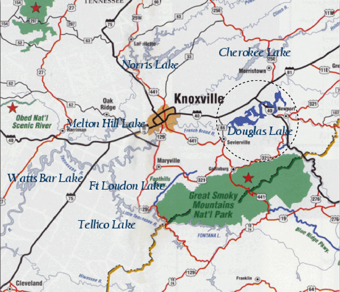 Satellite Map of the Pioneer Trading Post, an Appalachian Vacation