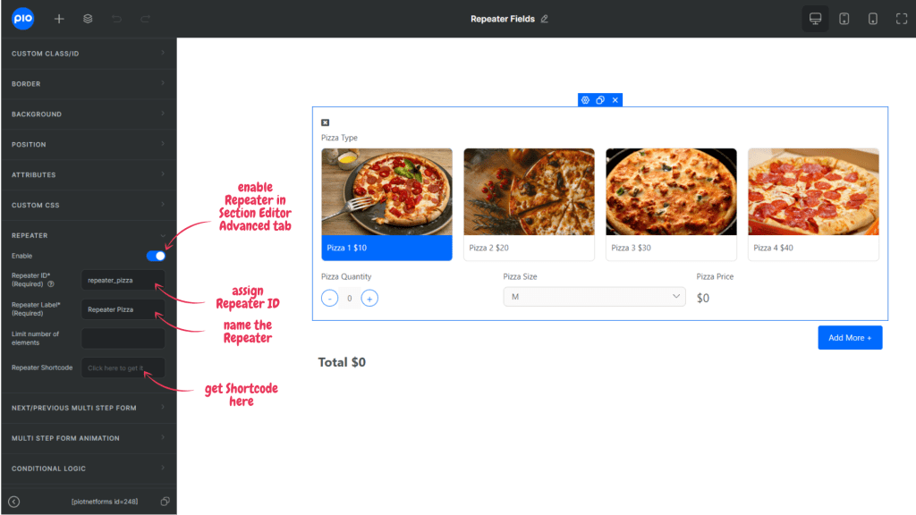 How to create Repeater Field Form Multi Level Nested in WordPress