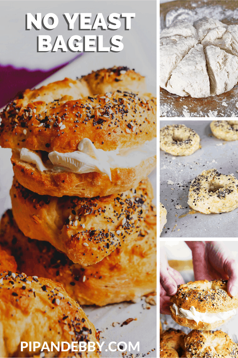 How To Make Homemade Bagels NO YEAST! Pip and Ebby