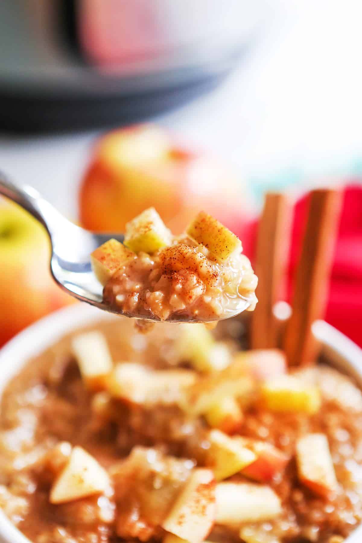 Instant Pot Apple Oatmeal comforting fall breakfast Pip and Ebby