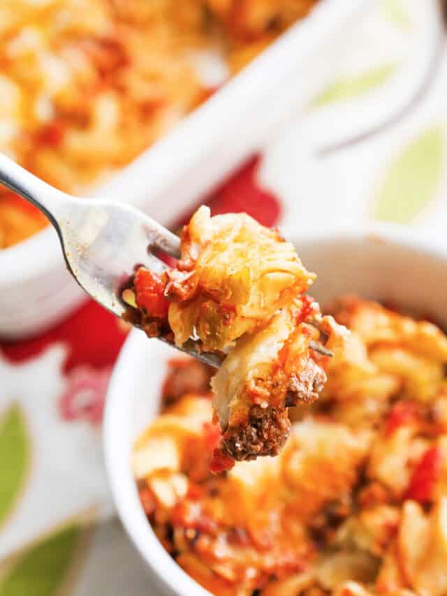 Family Favorite Hearty Ground Beef 4 Cheese Homestyle Casserole Pip and Ebby