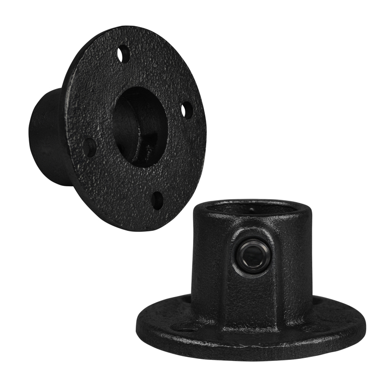 WALL PLATE 21MM (BLACK) KEY CLAMP FITTING Pipe Dream Fittings