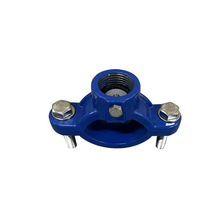 metal saddle clamp for water line ductile iron pipe fitting and valve