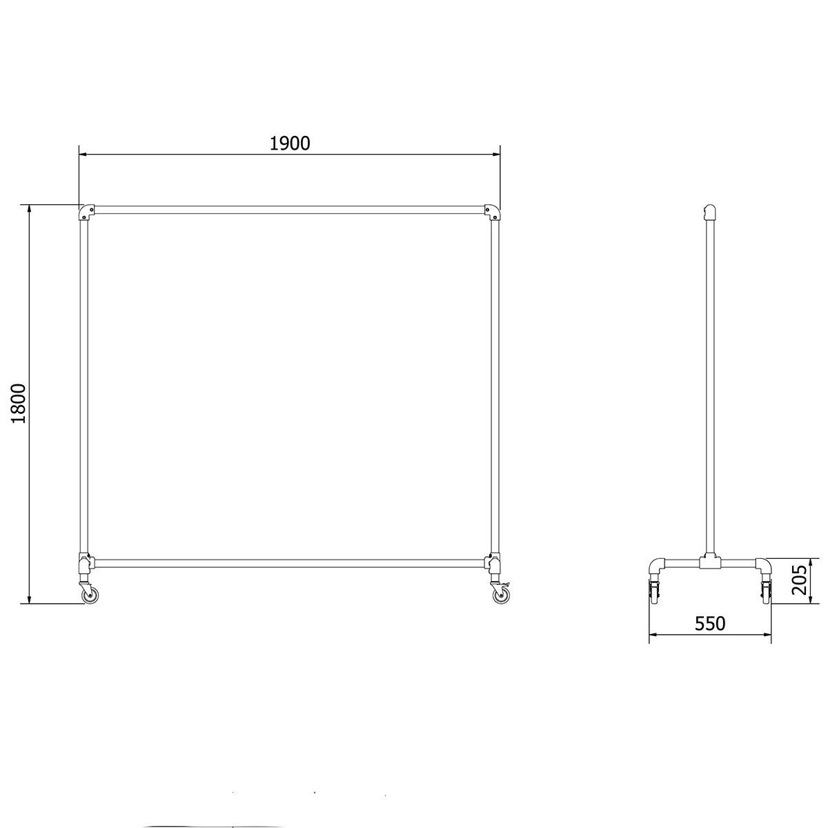 Industrial Galvanised Pipe Clothing Rack Pipe Furniture