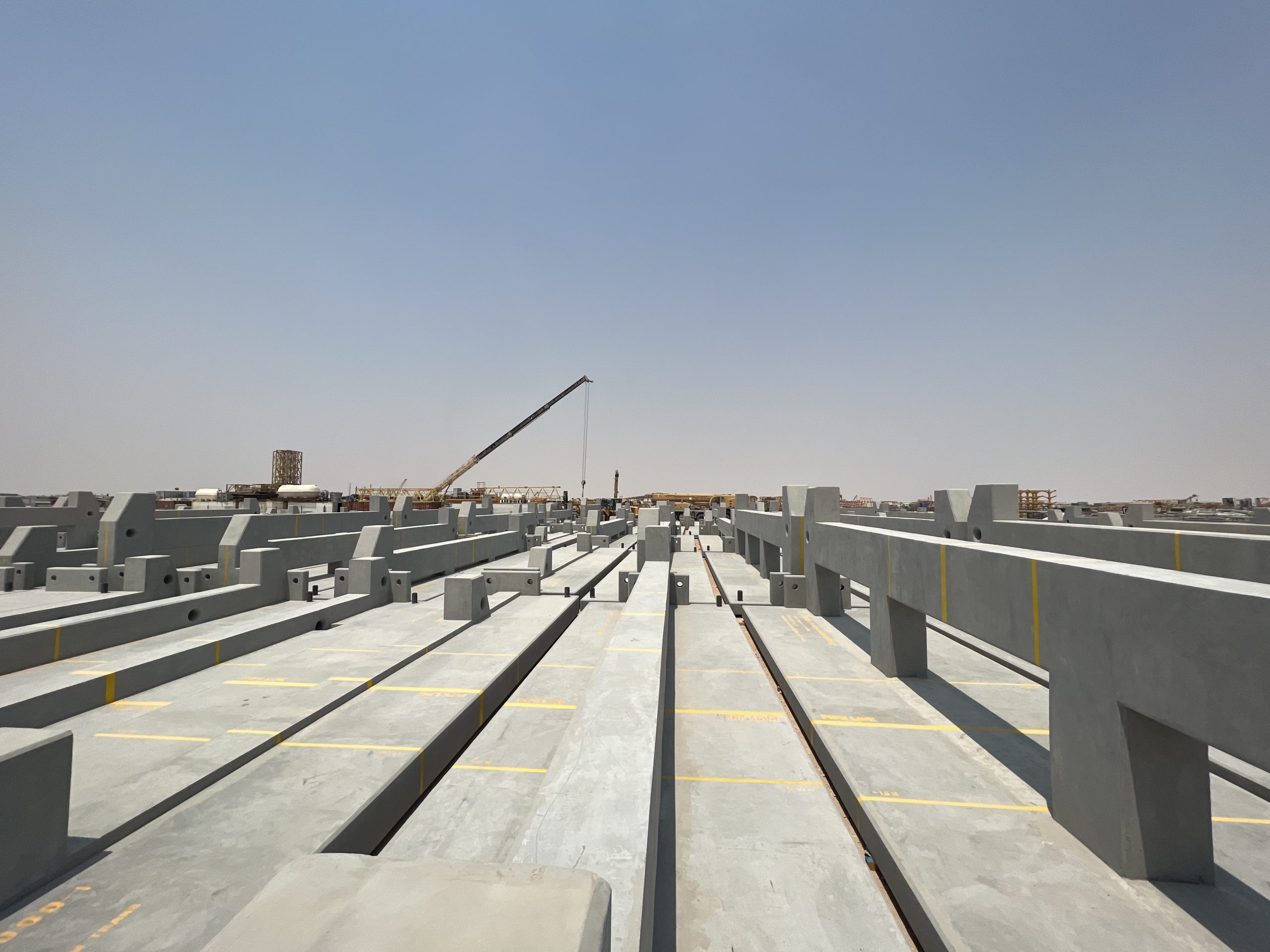 Manufacturing of concrete sleepers on schedule in Qatar Pipeshield
