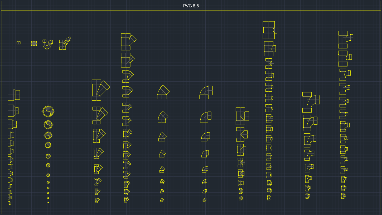 PVC Pipe And Fitting Dynamic Block Pipe Dimension And Piping Information