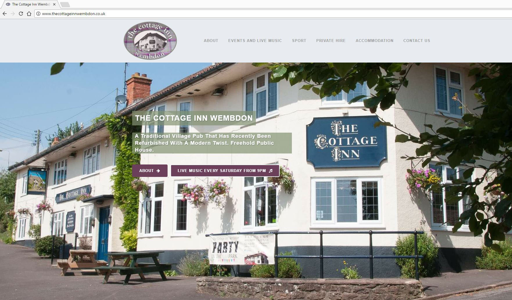 The Cottage Inn Wembdon site Design Project Pip Harris Design