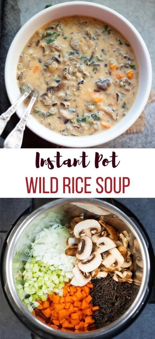 Instant Pot Mushroom Wild Rice Soup Piping Pot Curry