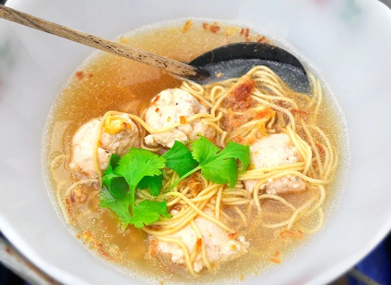 Bakso Authentic Chinese noodle soup with fish balls