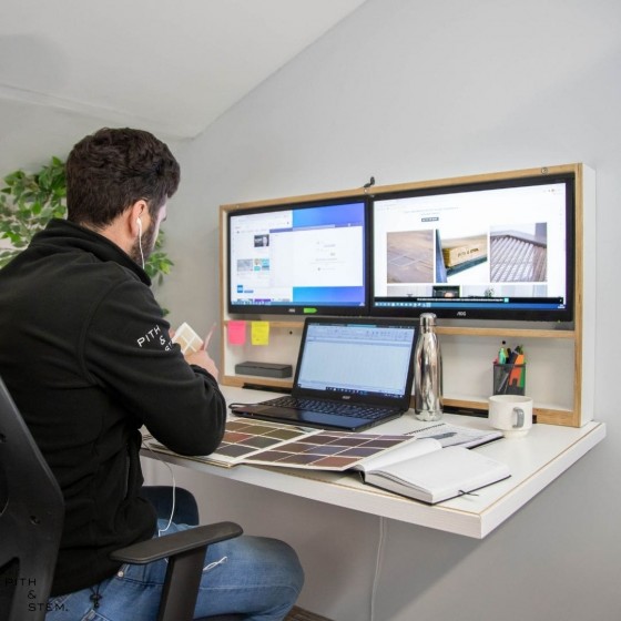 DropTop.™ Pith & Stem. Spacesaving foldaway desk