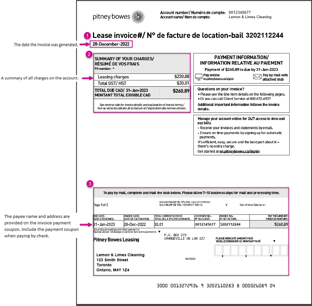 Pitney Bowes lease invoice explained Pitney Bowes Support