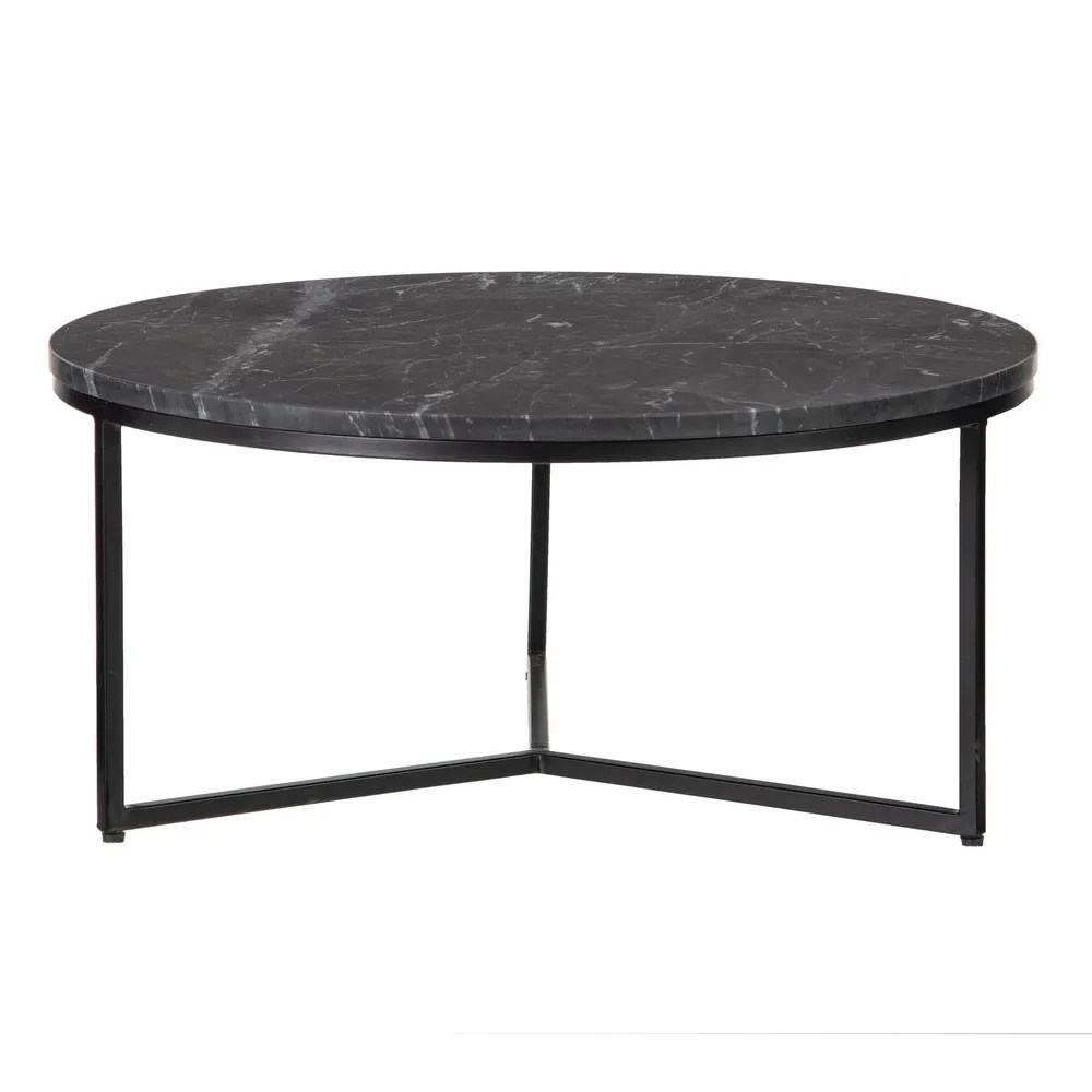 BLACK METALMARBLE COFFEE TABLE Pitre Home