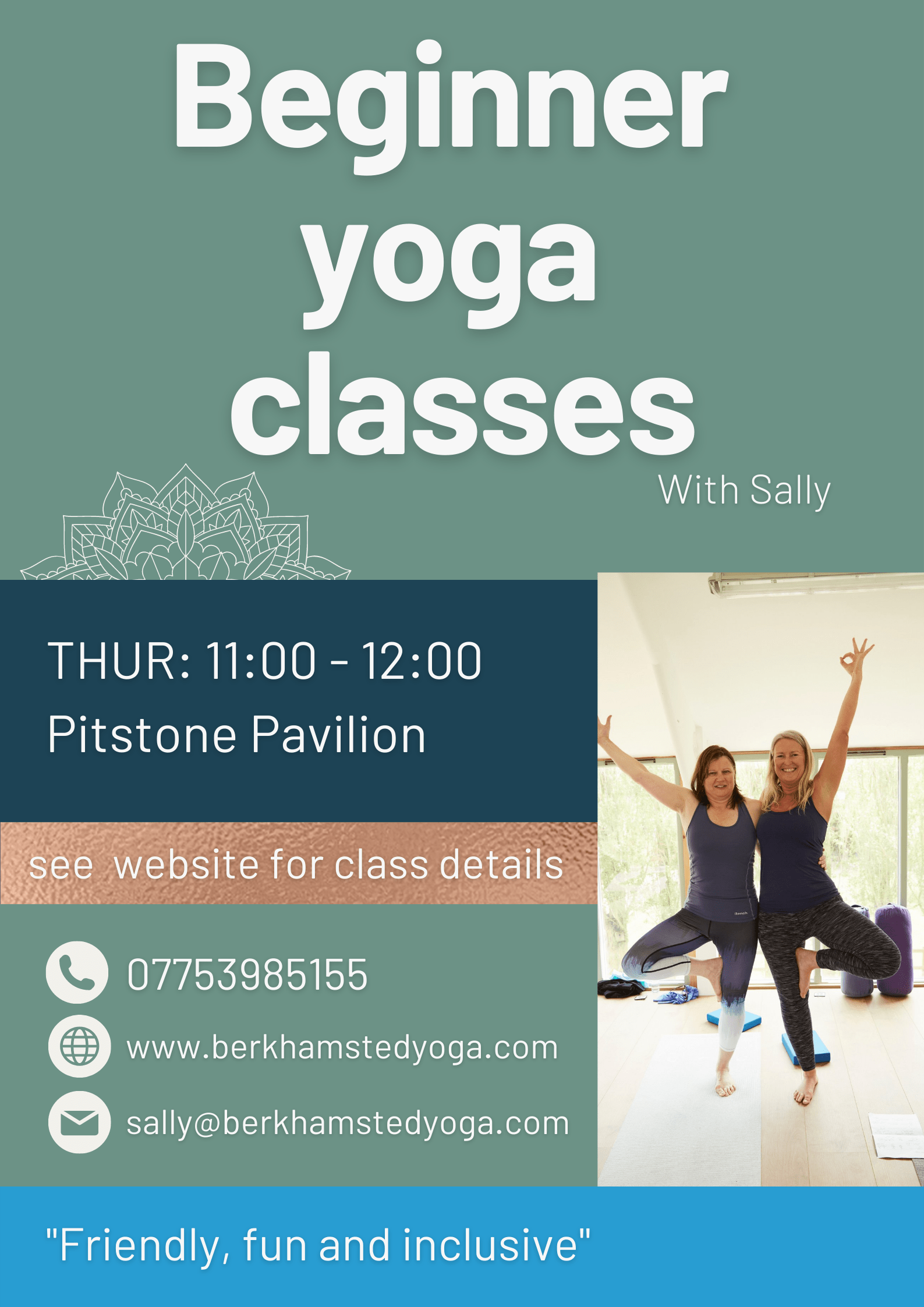Beginner yoga classes now available at Pitstone Pavilion on Thursdays