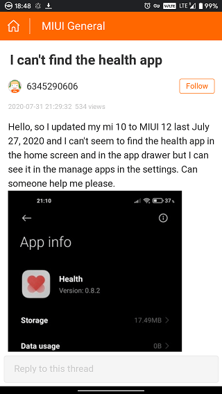 Miui 12 Health App Missing On Xiaomi Devices As Per Multiple User Reports