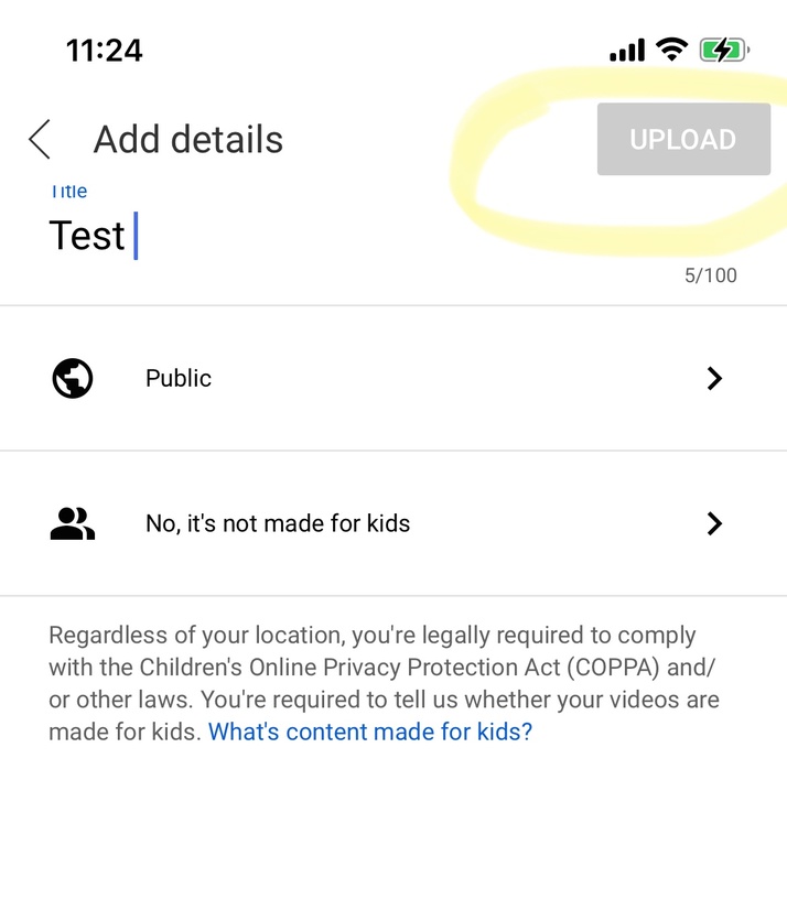 YouTube issue with greyed out upload button comes to light