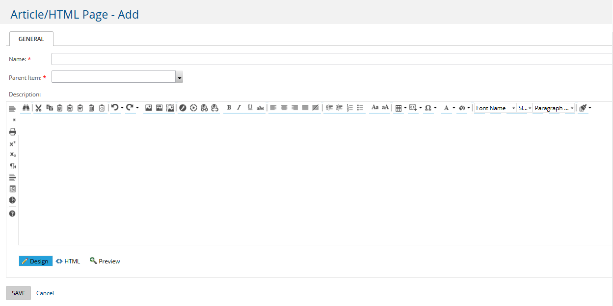 Add Article/HTML Page Project Insight Help Center
