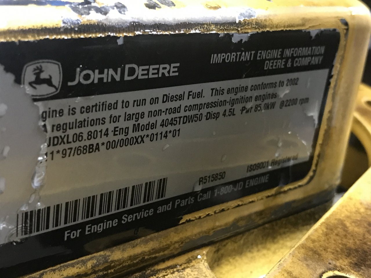 John Deere 4045T Engine Assembly for Sale