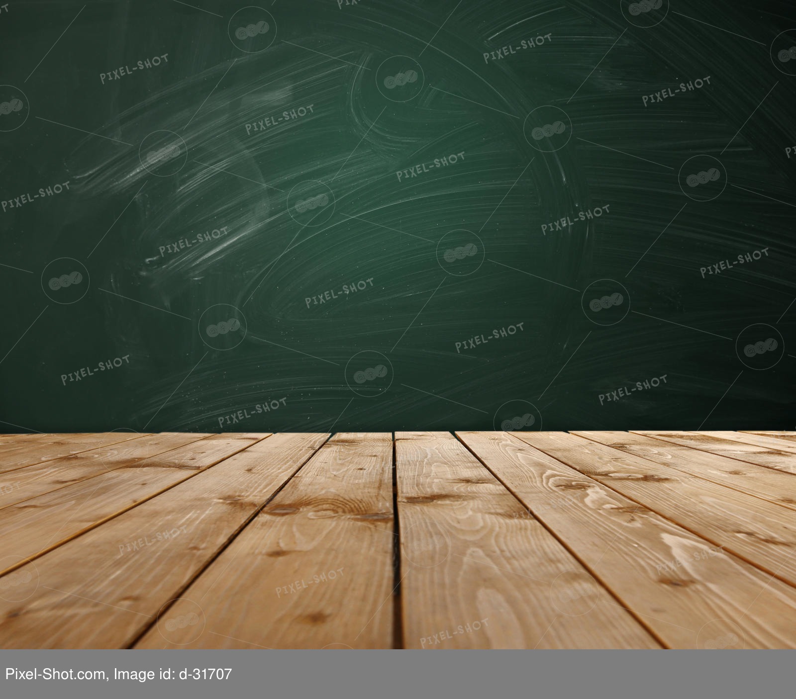 Desk and chalkboard school background Stock Photography Agency