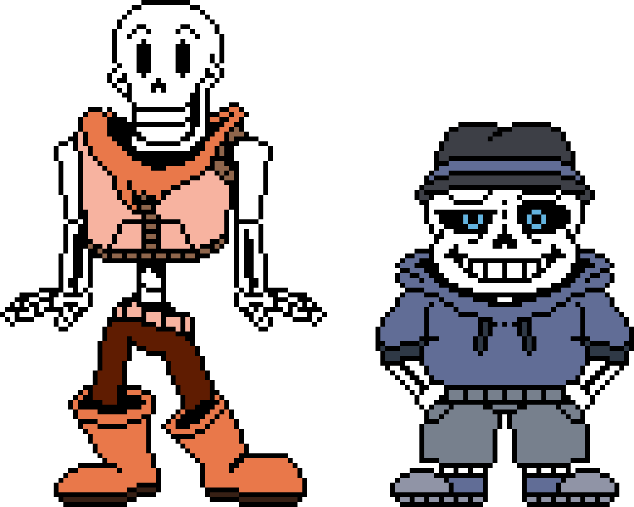 SwapSwap Sans and Papyrus Battle Sprite. Pixel Art Maker