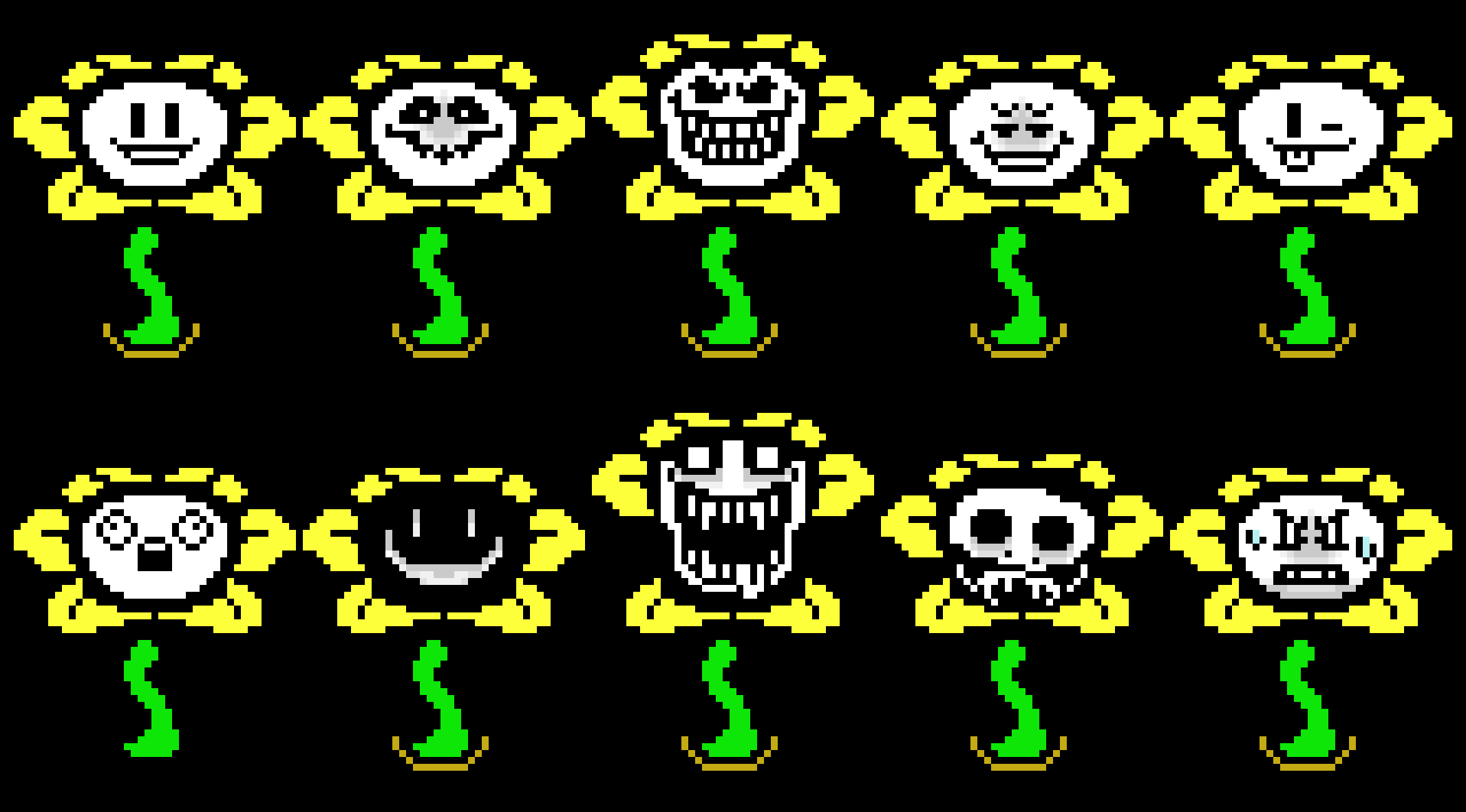flowey's faces Pixel Art Maker