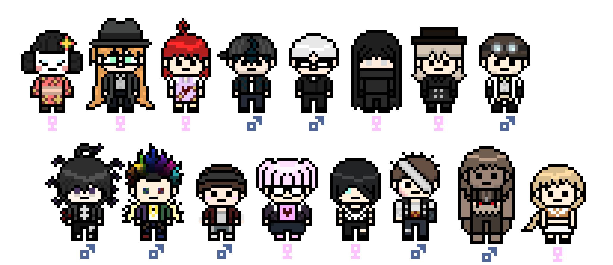 danganronpa pixel sprite base Pixel Art Maker