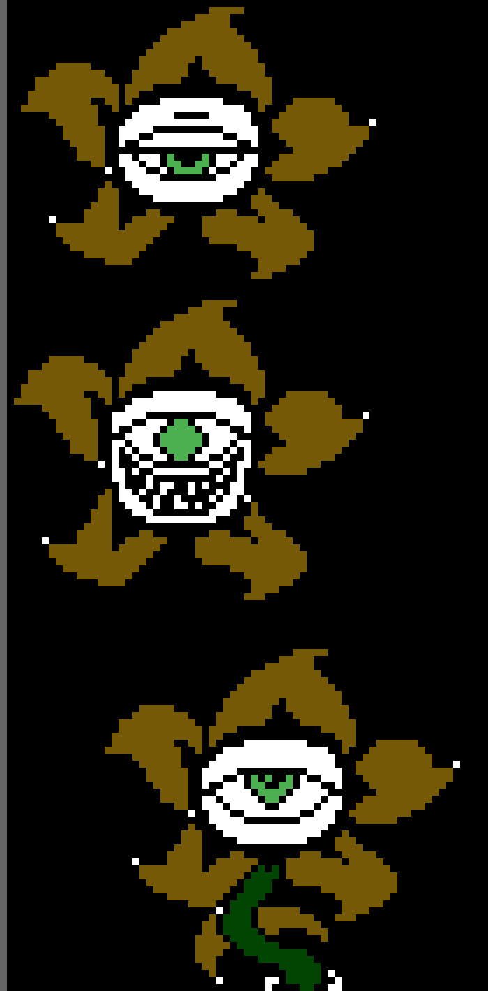 Flowey (W/Some Emotions) Ash, with a Changed ID Pixel Art Maker
