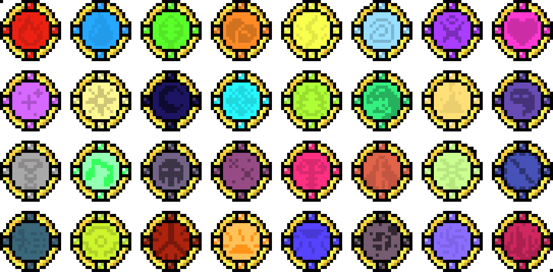 All the Elements (NO Black Background) Pixel Art Maker