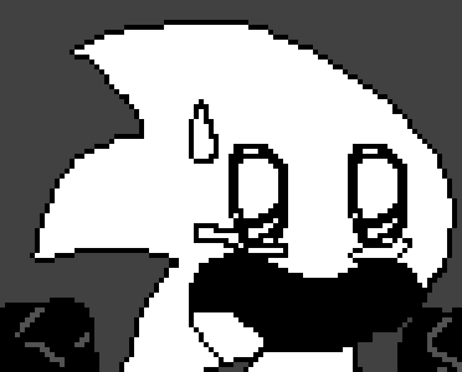 sketchy sonic and tails head and blue ball Pixel Art Maker