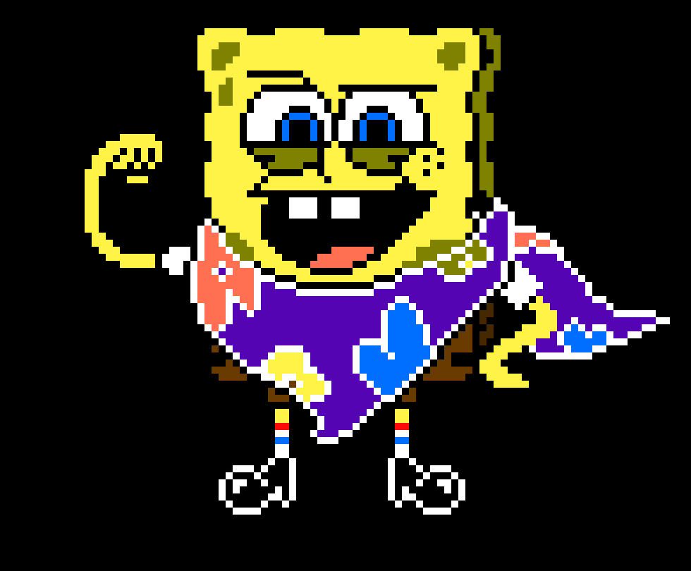 SpongeTale SpongeBob Colored Pixel Art Maker