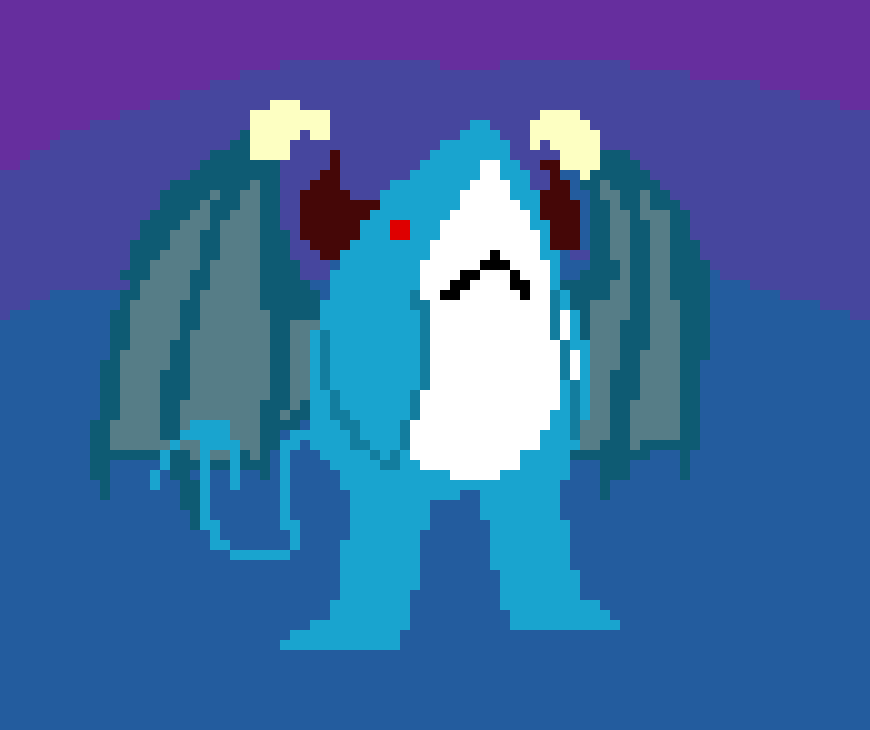 weird...demonic shark costume. Pixel Art Maker