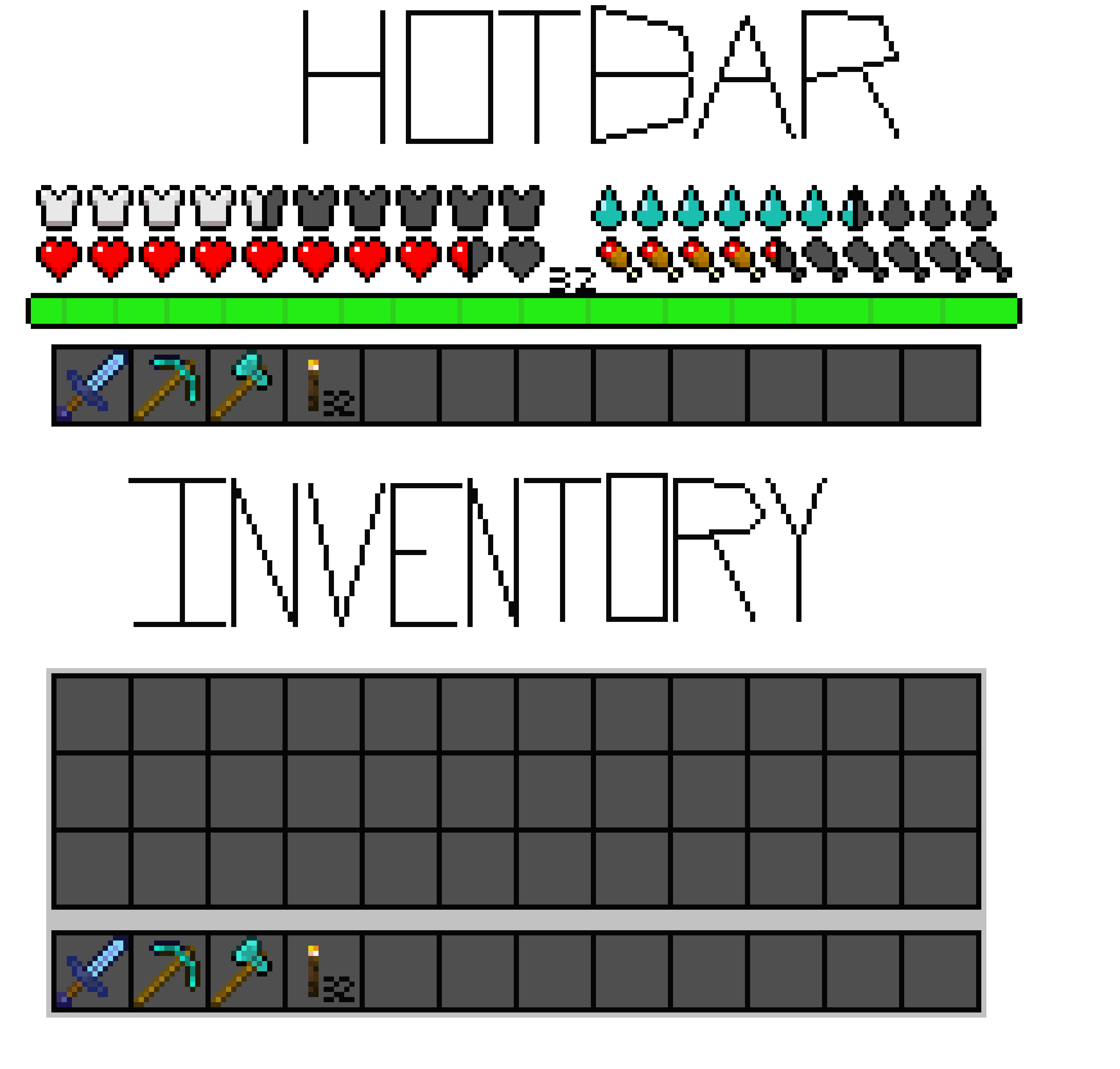 Minecraft Hotbar and Inventory Pixel Art Maker