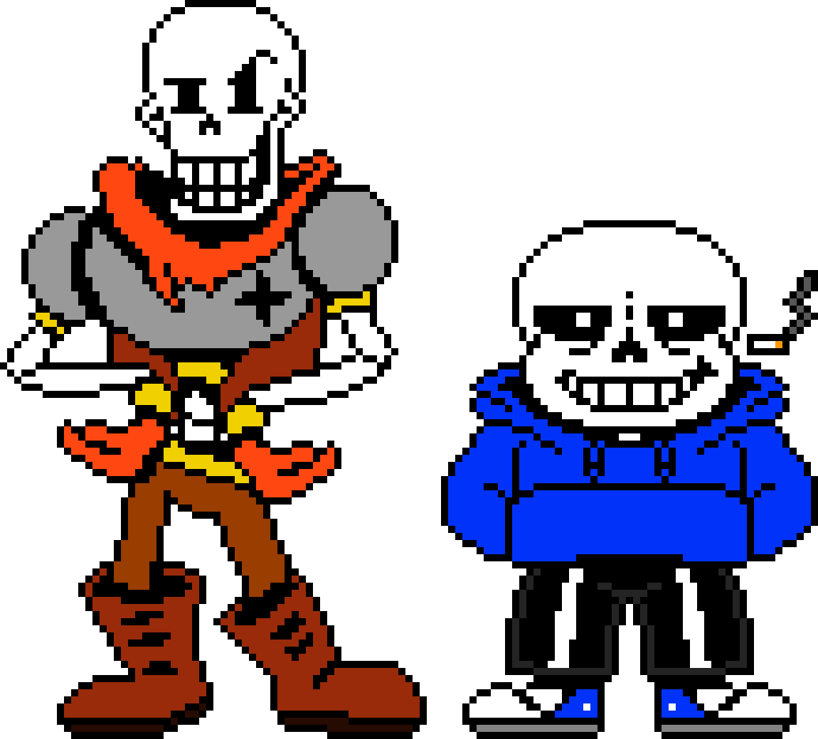 KingSquid! Official Swapswap Sans and Papyrus Battle Sprite. Pixel
