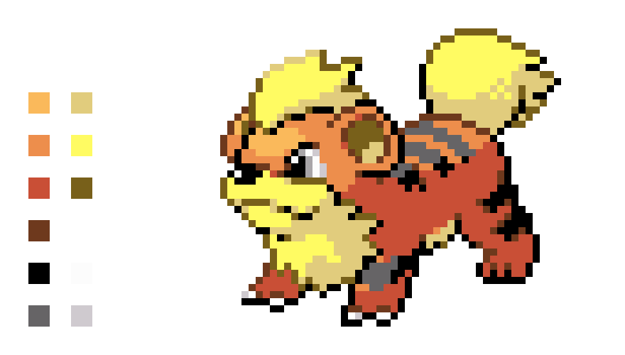 Growlithe sprite Pixel Art Maker