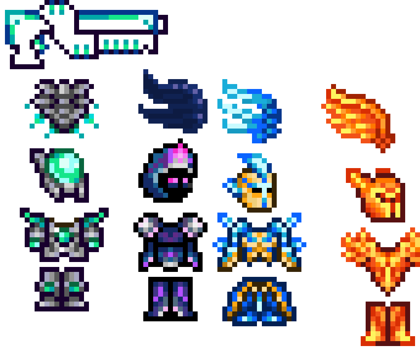 Terraria best armor (W.I.P) Pixel Art Maker