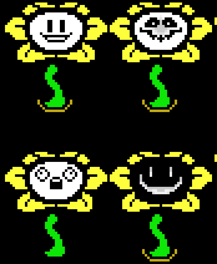 Undertale Flowey Colored Battle Sprites Pixel Art Maker