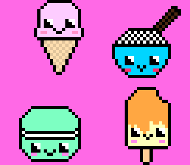 Kawaii Food Pixel Art