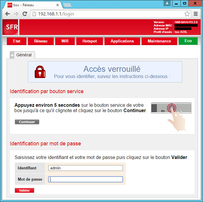 Créer une redirection de port chez SFR