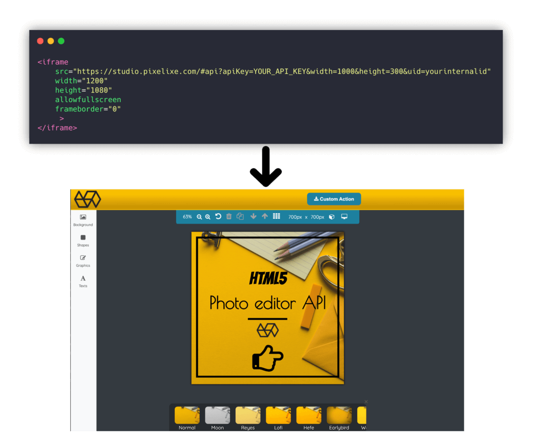 PIXELIXE HTML5 photo editor sdk