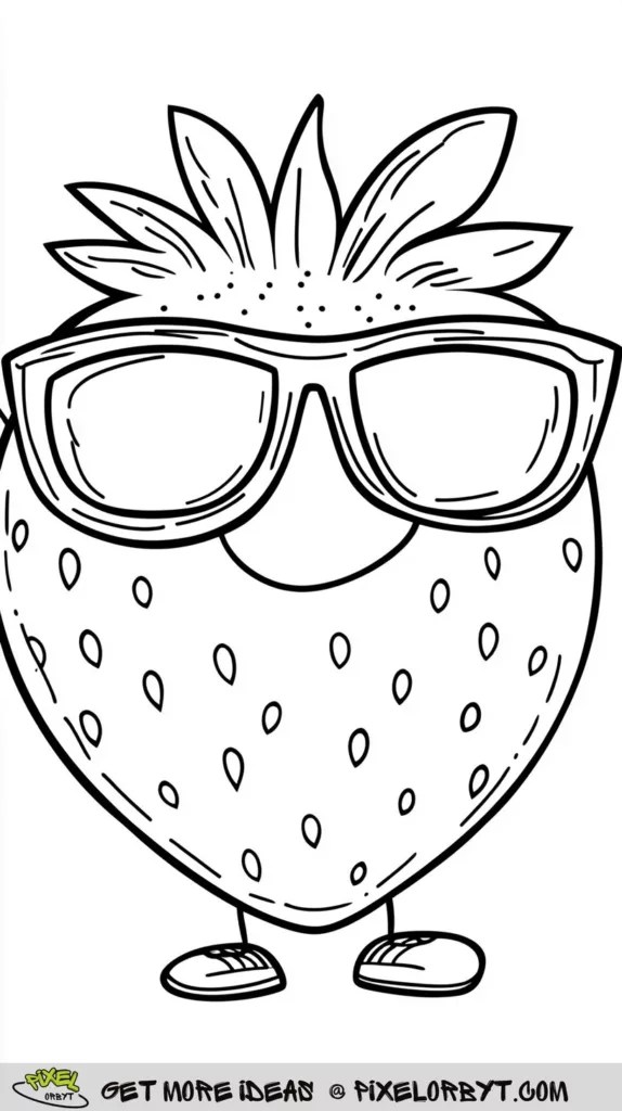 20 Adorable Strawberry Coloring Pages For Kids and Adults Pixel Orbyt
