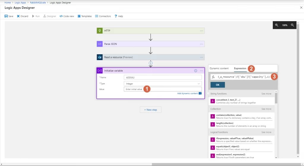 Scale an Azure VMSS based on RabbitMQ queue size using an