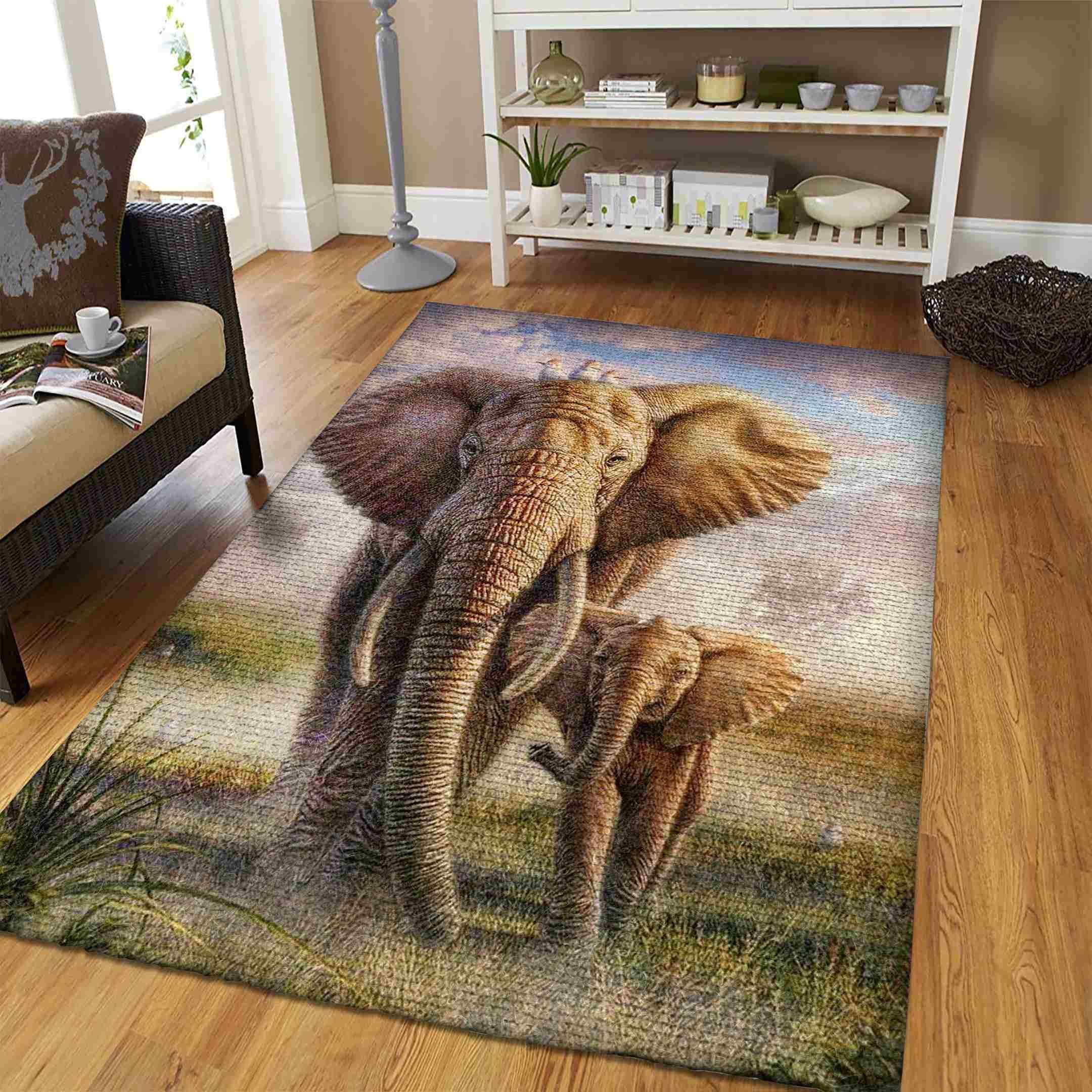 Elephant DJ66973 Rug Carpet Pixeltee