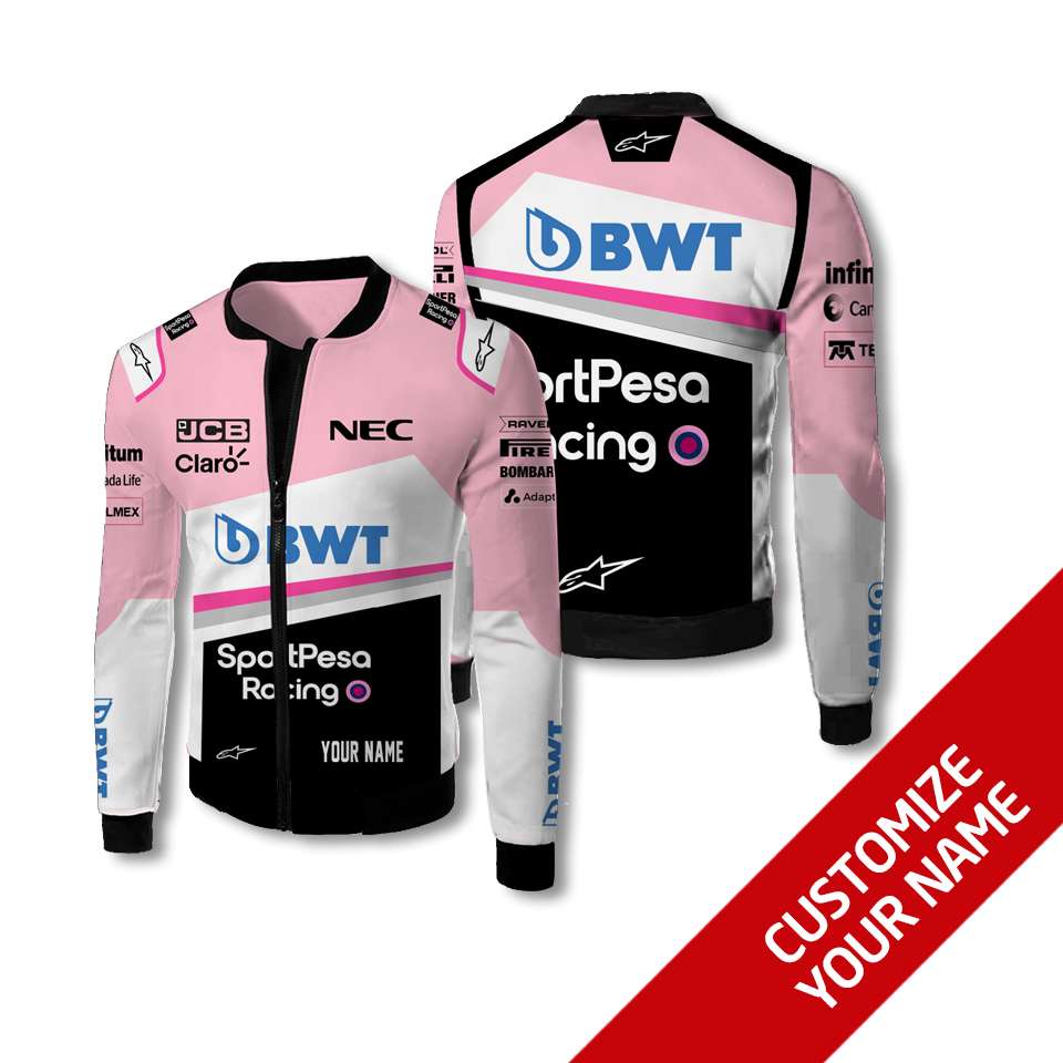 Personalized Sportpesa Racing Point F1 Team Custom Bomber Jacket Pixeltee