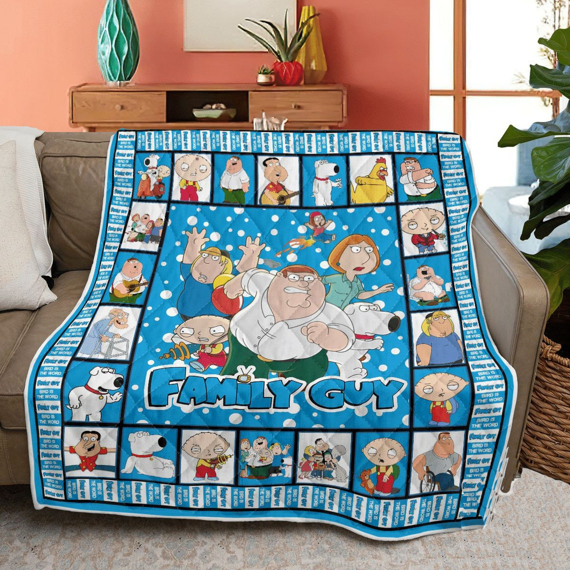 Family Guy Movie Quilt, Family Guy Kids Fleece, Family Gift Quilt
