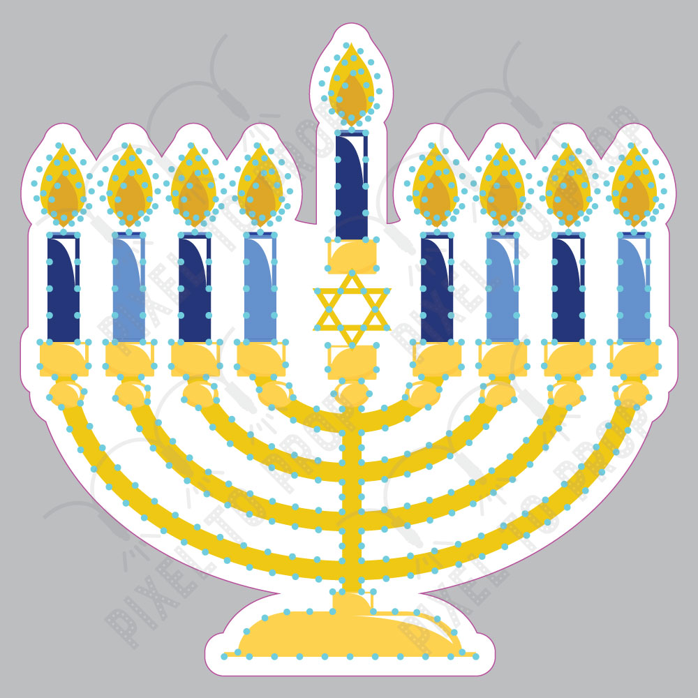 Stamped Menorah Pixel To Prop