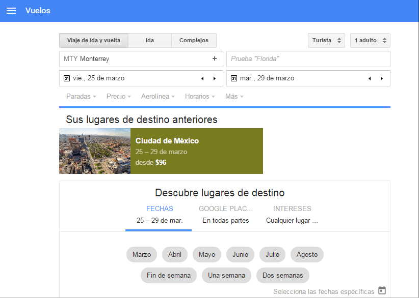 Google Flights y sus Nuevas Características Seite