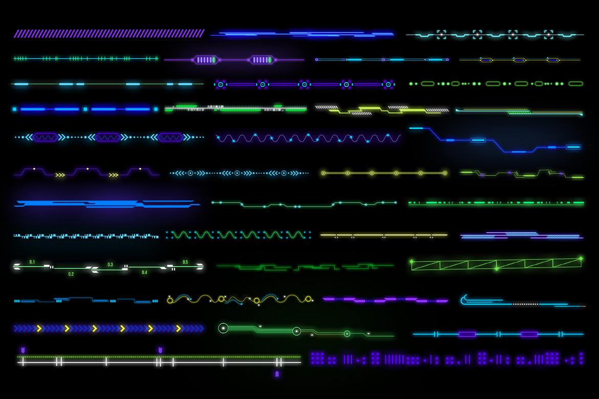 Cyberpunk HUD Lines for Pixflow